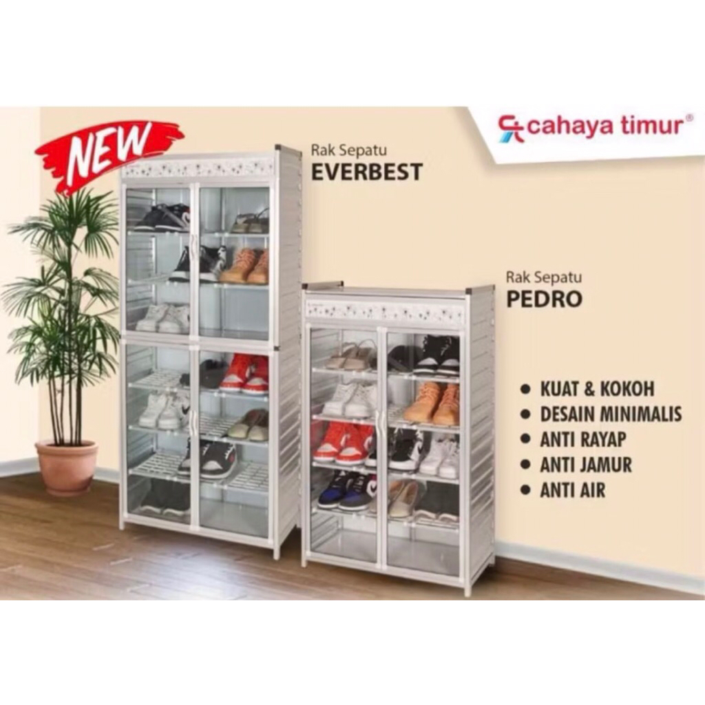 Rak sepatu aluminium