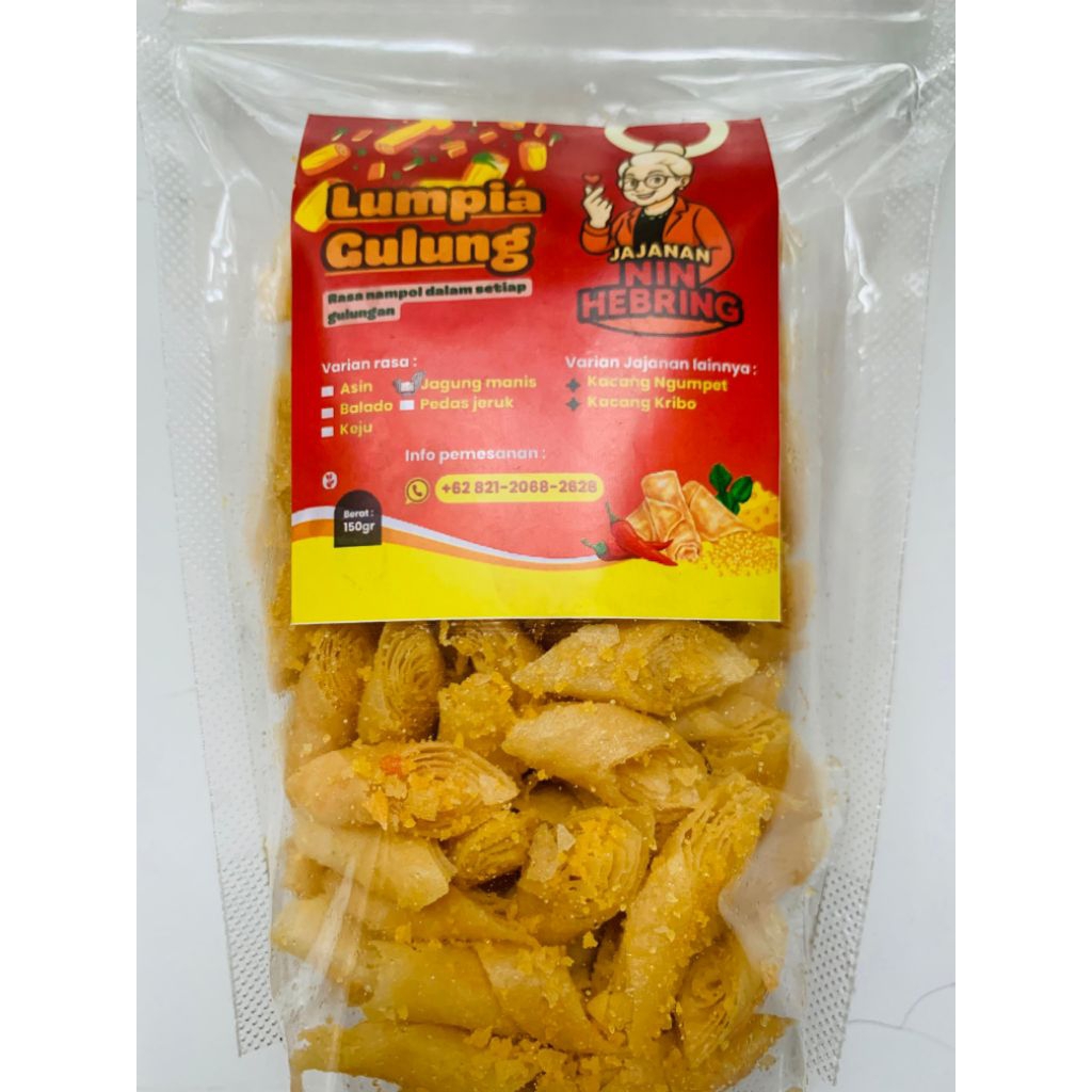 

snack makanan ringan lumpia gulung rasa jagung manis