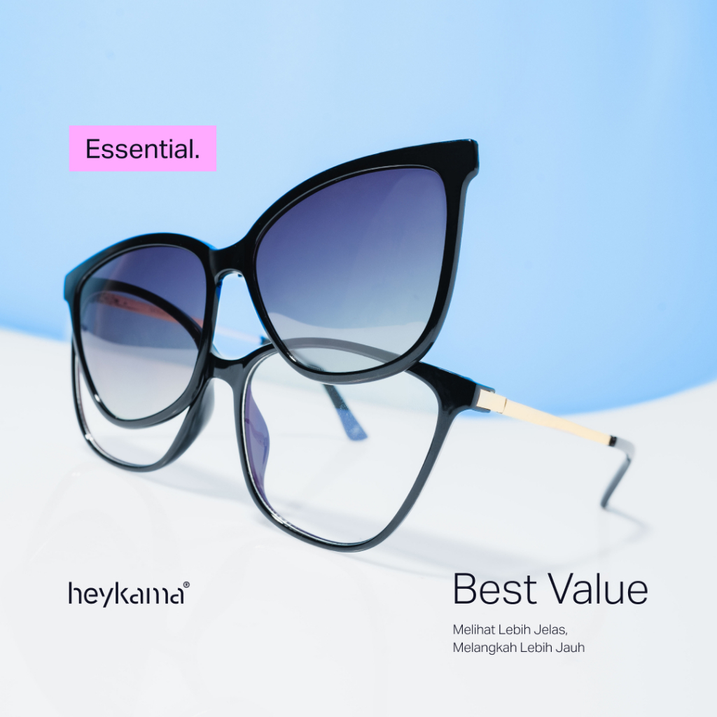 heykama - Frame Kacamata Clip On Inari - Kacamata Semi Cat Eye