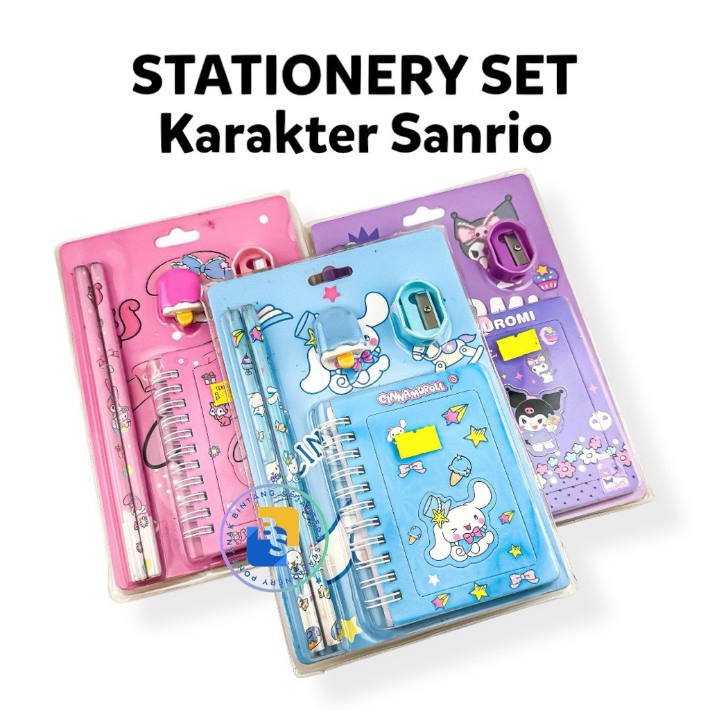 

Stationery Set - 5in1 Kado Hadiah Ulang Tahun Alat Tulis Sanrio Pensil Kuromi