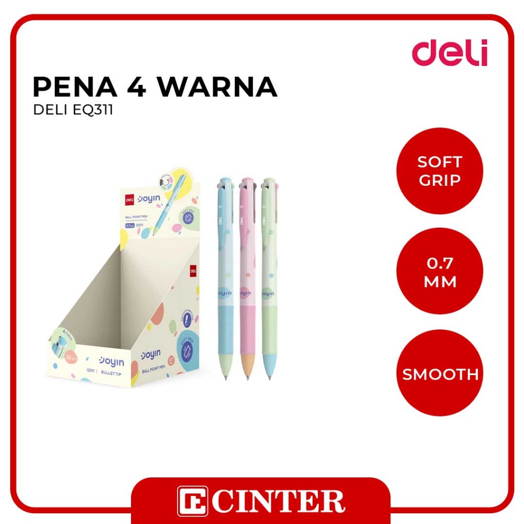 

DELI - PEN / PULPEN / PENA EQ311 BALLPOINT 0.7MM 4 WARNA