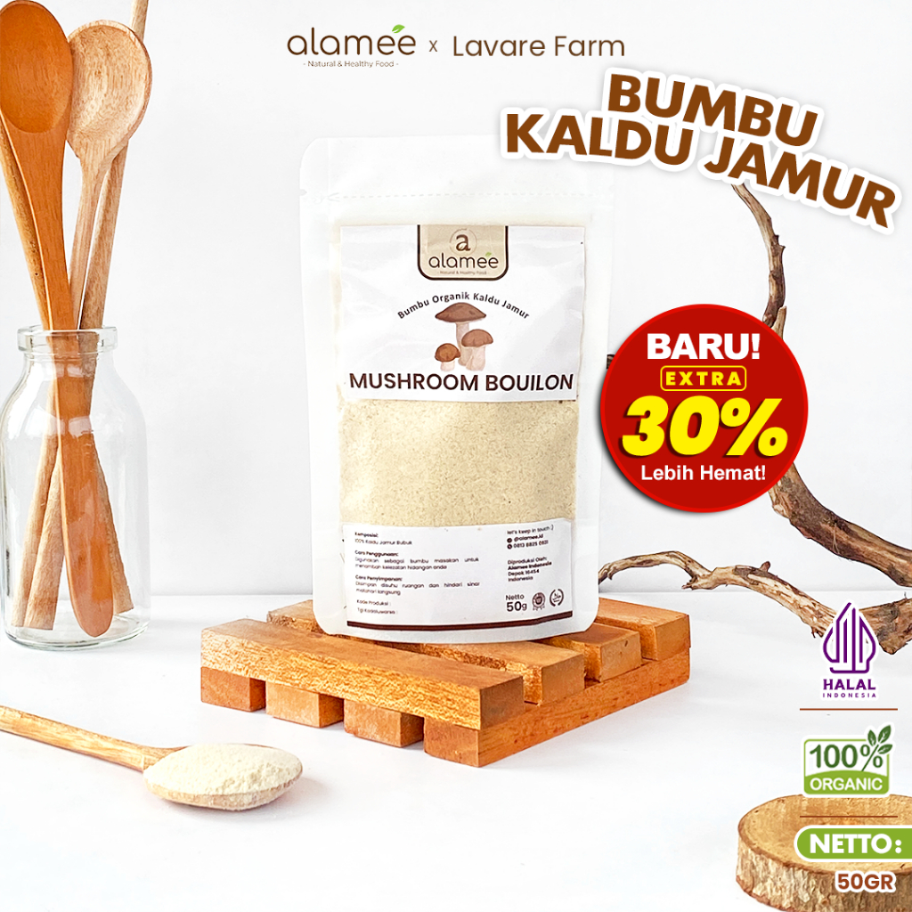 

ALAMEE Bumbu Kaldu Jamur Bubuk NON MSG Organik Praktis Mushroom Powder 50gr BUMA