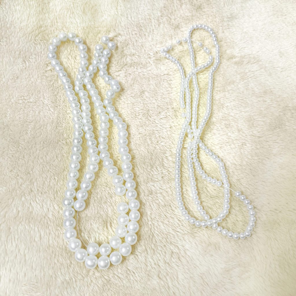 Mutiara Sintetis / Mutsin Putih 4 mm dan 8 mm