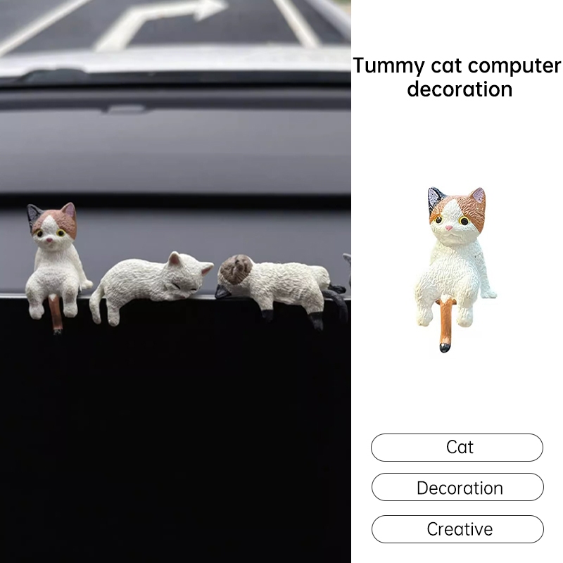Ornamen Lucu Mobil Hiasan Konsol Tengah Mobil Boneka Tidur yang Dapat Dipasang di Mobil Hiasan Deskt