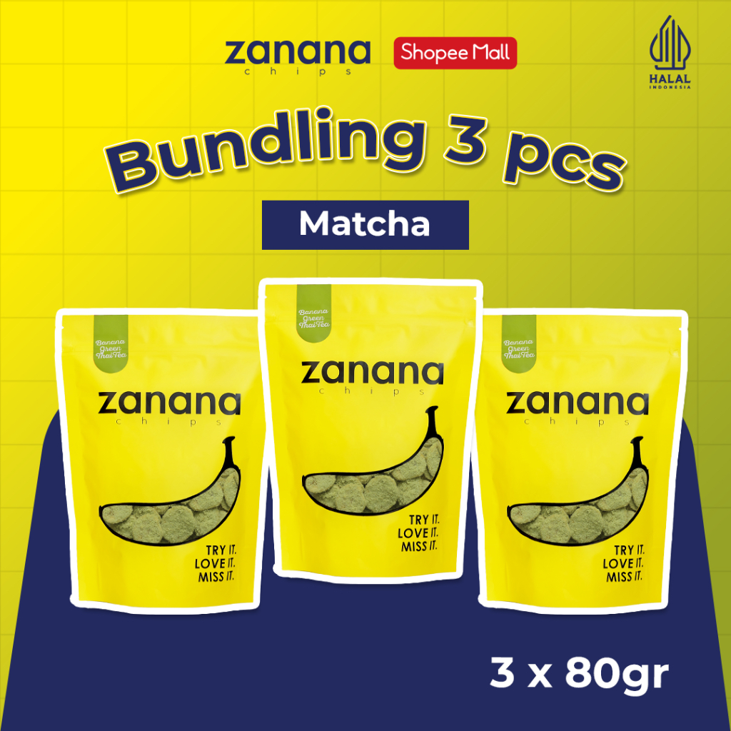 

Zanana Chips Paket Matcha 3 pcs | Keripik Pisang Bumbu Tebal dan Renyah