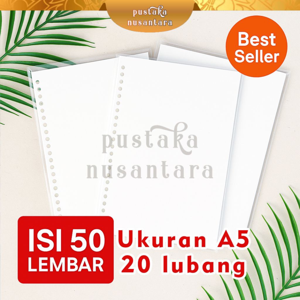 

Loose Leaf A5 Refil Kertas Bergaris 20 Lubang Kertas Premium, Tanpa Tembus Tinta, luntuk Catatan Kuliah & Jurnal Harian, 50 Lembar