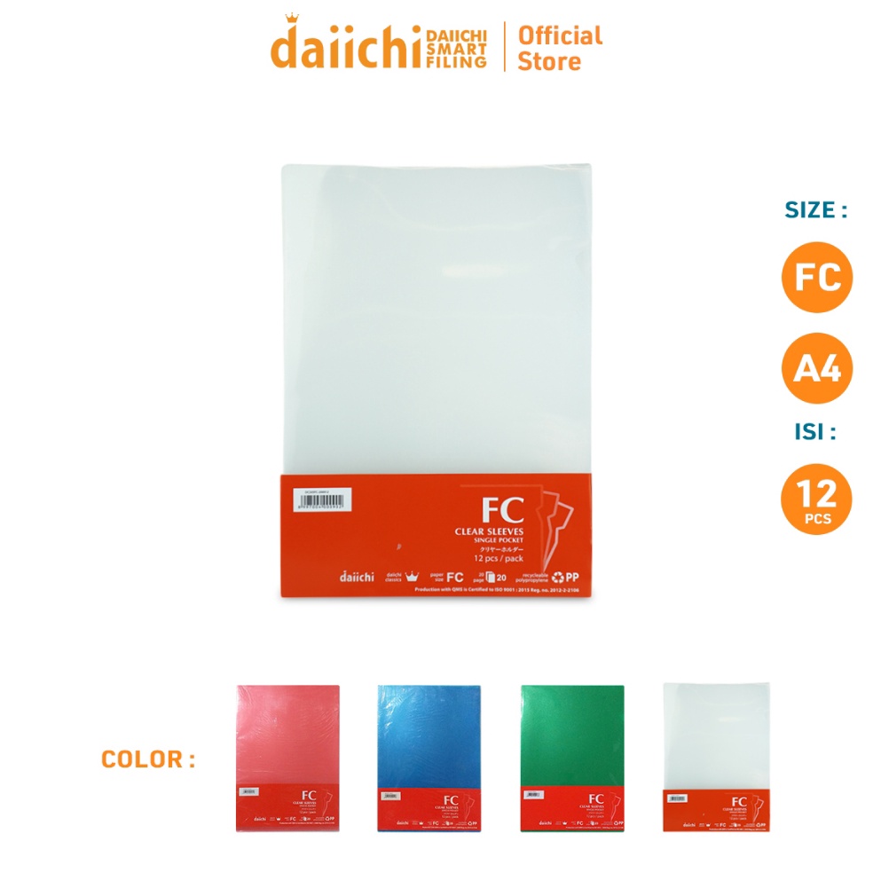 

KODE E38D Daiichi Map L Map Folder Bening Clear Sleeves Classic DCS Banded isi 12