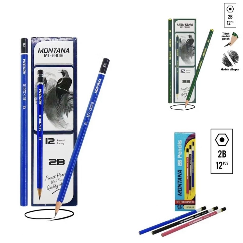 

12 Pensil 2B Fancy / Pensil karakter (1pak)