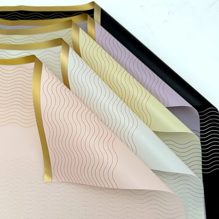 

Kertas Buket Bunga Wrapping Paper Gold Line Flower Wrap Cellephone Buket Bunga