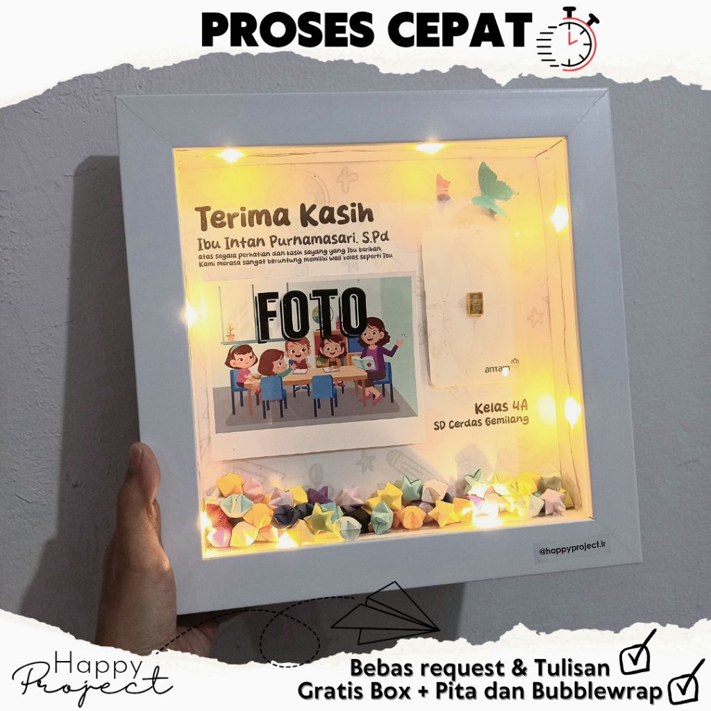 3D Frame dan origami untuk LM | KADO | KADO UNIK | KADO ULANG TAHUN WISUDA WEDDING HARI GURU