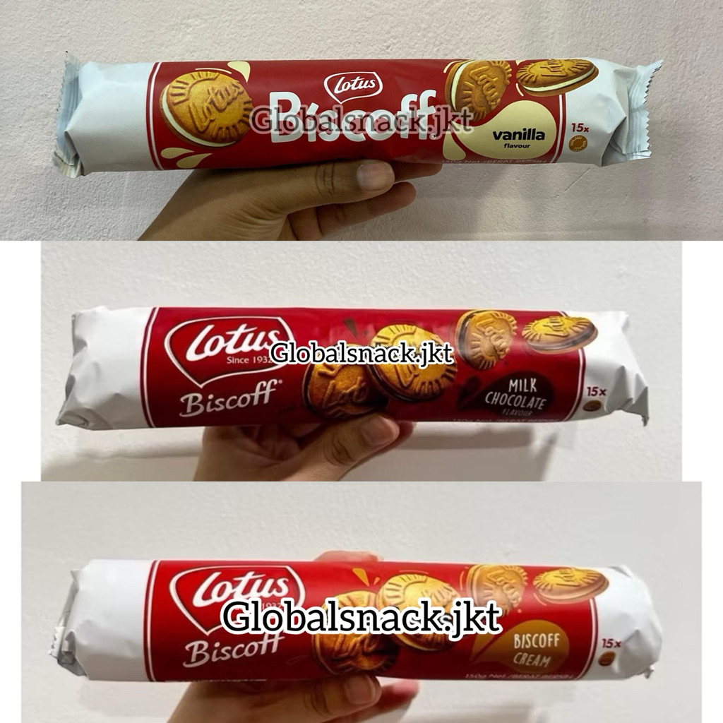 

LOTUS BISCOFF BISCUIT SANDWICH CARAMEL WITH MILK CHOCOLATE / VANILLA CREAM / BISCOFF CREAM - BISKUIT