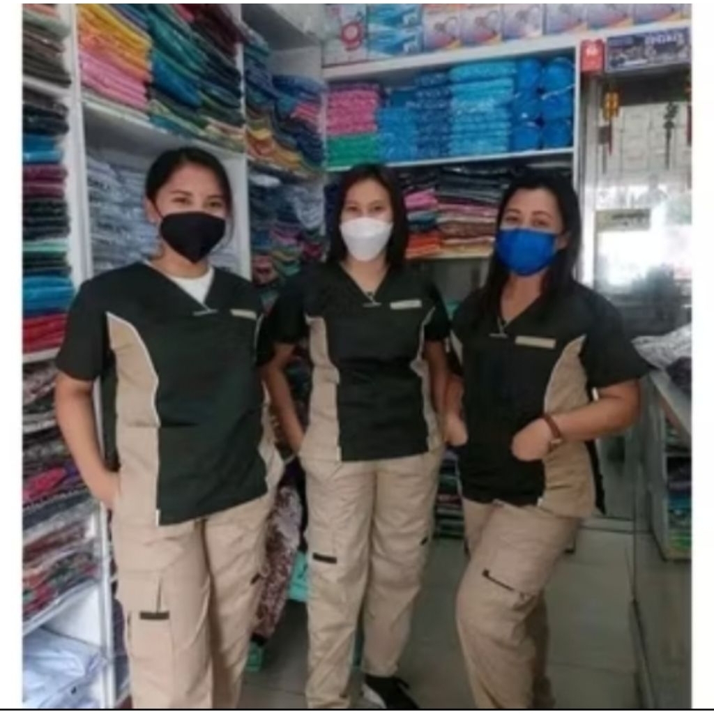 Baju OK 2025 - LENGAN PENDEK SETELAN CELANA CARGO Kain American Drill