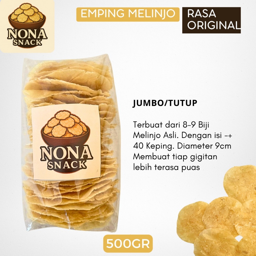 

Emping Jumbo Rasa Original 500gr Camilan Gurih Khas Limpung