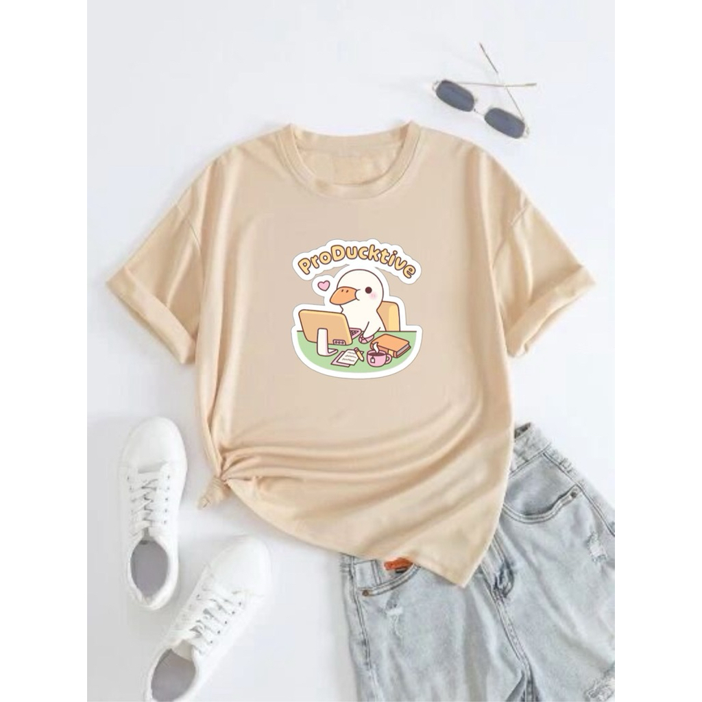 Kaos Wanita ProDucktive Kaos Cewek Lengan Pendek Oversize