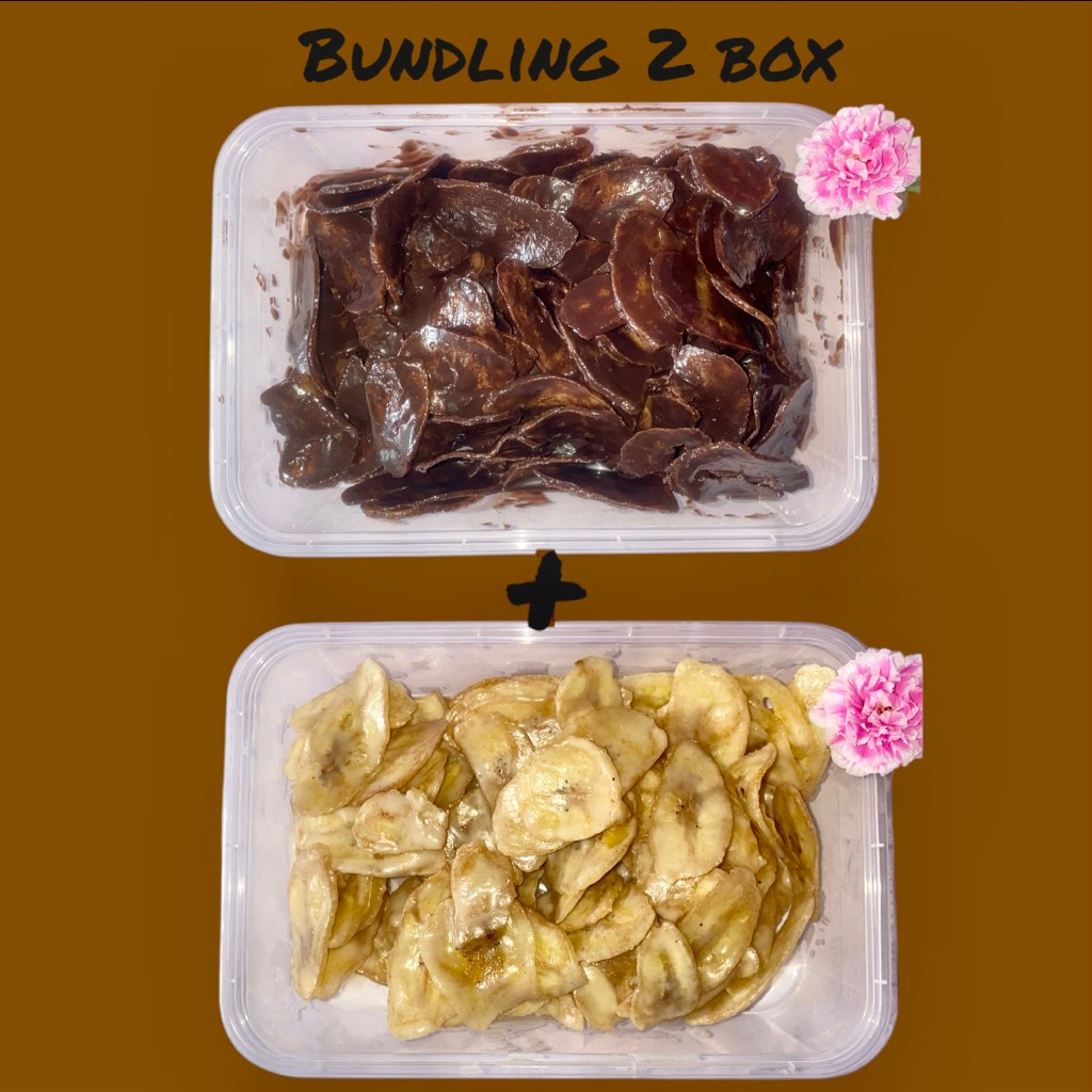

Paket 2 box banana chips keripik pisang coklat lumer