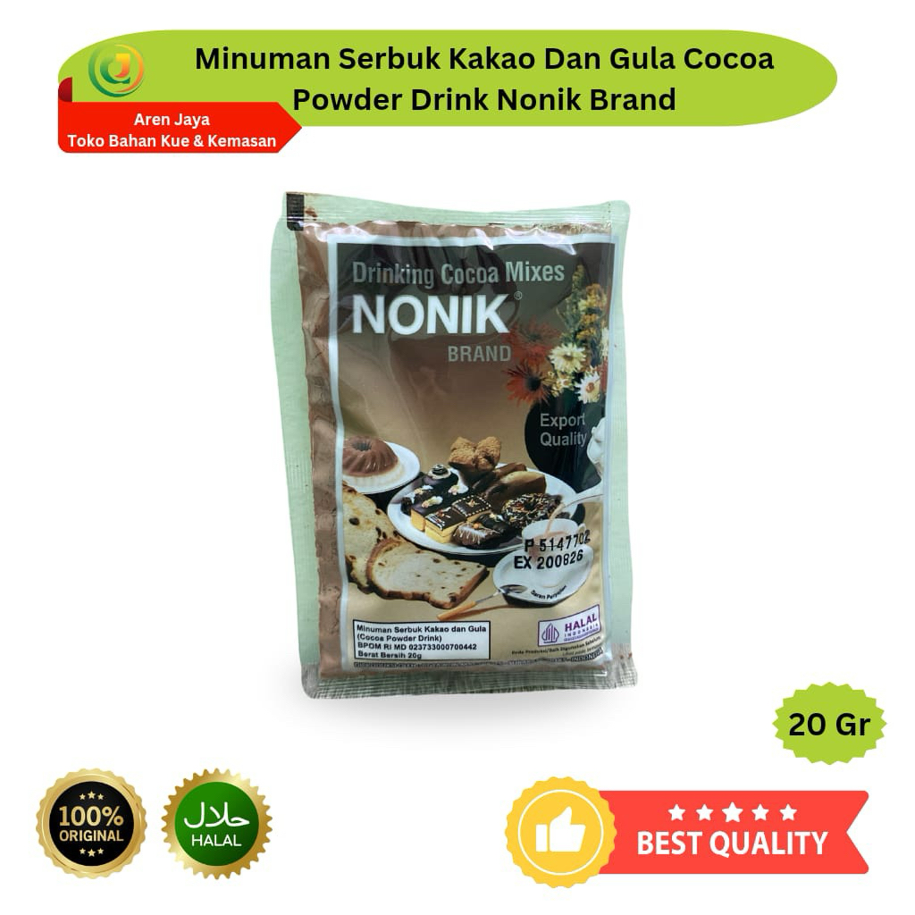 

Coklat Bubuk Nonik Cokelat Cocoa Powder Drink Drinking Cocoa Mixes Minuman Serbuk Kakao dan Gula 20 Gram Original