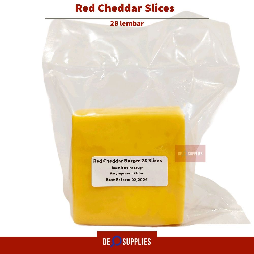 

Red Cheddar Slices 28pcs Dairymont Keju Cheese Burger Australia