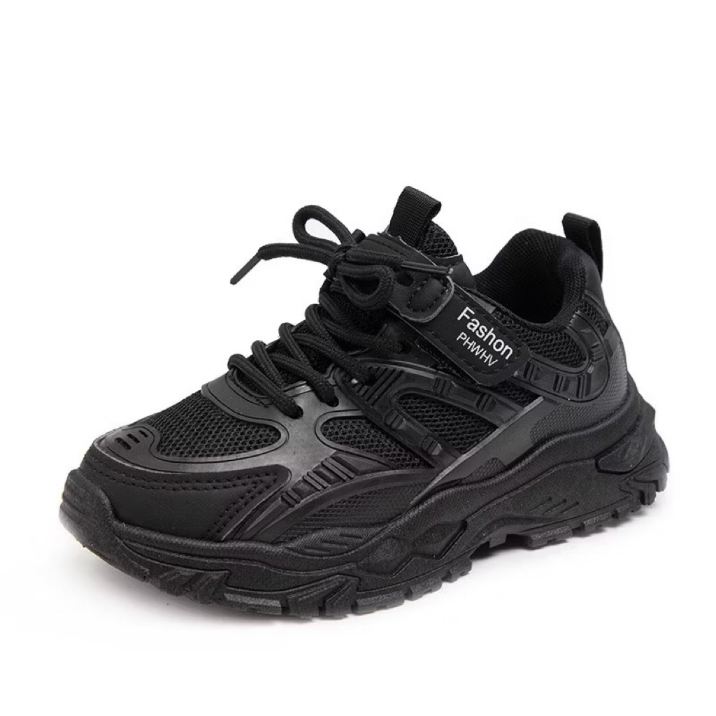 Sepatu anak sekolah Hitam Polos UNISEX FASHION