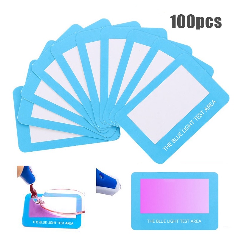 1pcs Kartu Test Kacamata Blue Light Uv Test Paper Alat Tes Sinar Biru Kacamata Blue Light KODE Q1T1