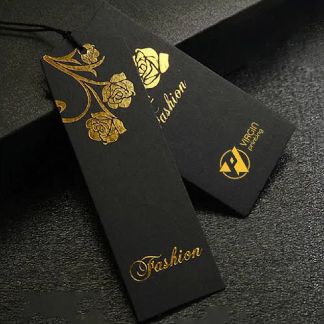

Hangtag foil embos 700gsm | hang tag custom | hang tag aesthetic | tag label baju - FREE DESIGN !!!