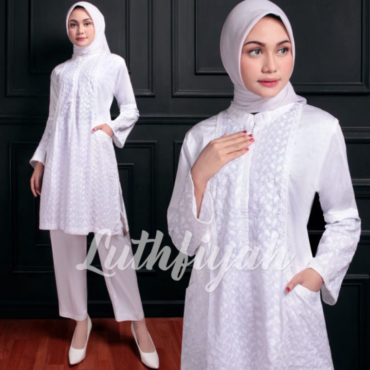 KODE M65O STELAN TUNIK SETELAN TUNIK CELANA PANJANG  SETELAN KATUN POLOS KOMBINASI  SETELAN TUNIK TE