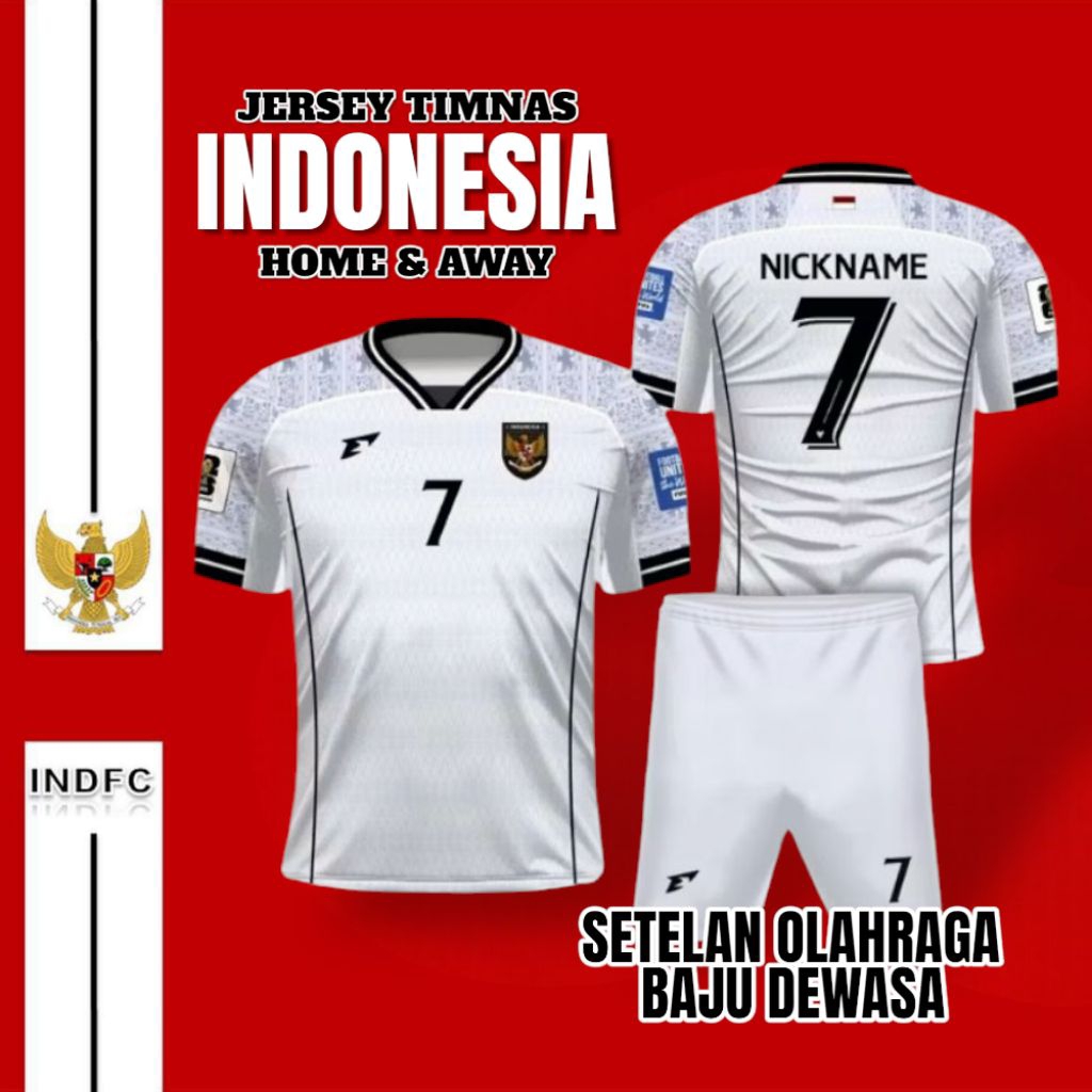 JERSEY TIMNAS INDONESIA 2025 Jersey Timnas Indonesia Baju Timnas Setelan Dewasa.
