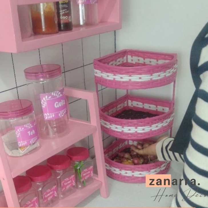 Terbaru Rak Dapur Serbaguna Wadah Bawang T Bawang Susun Rak Bawang Rotan Bumbu Dapur Aesthetic by Za