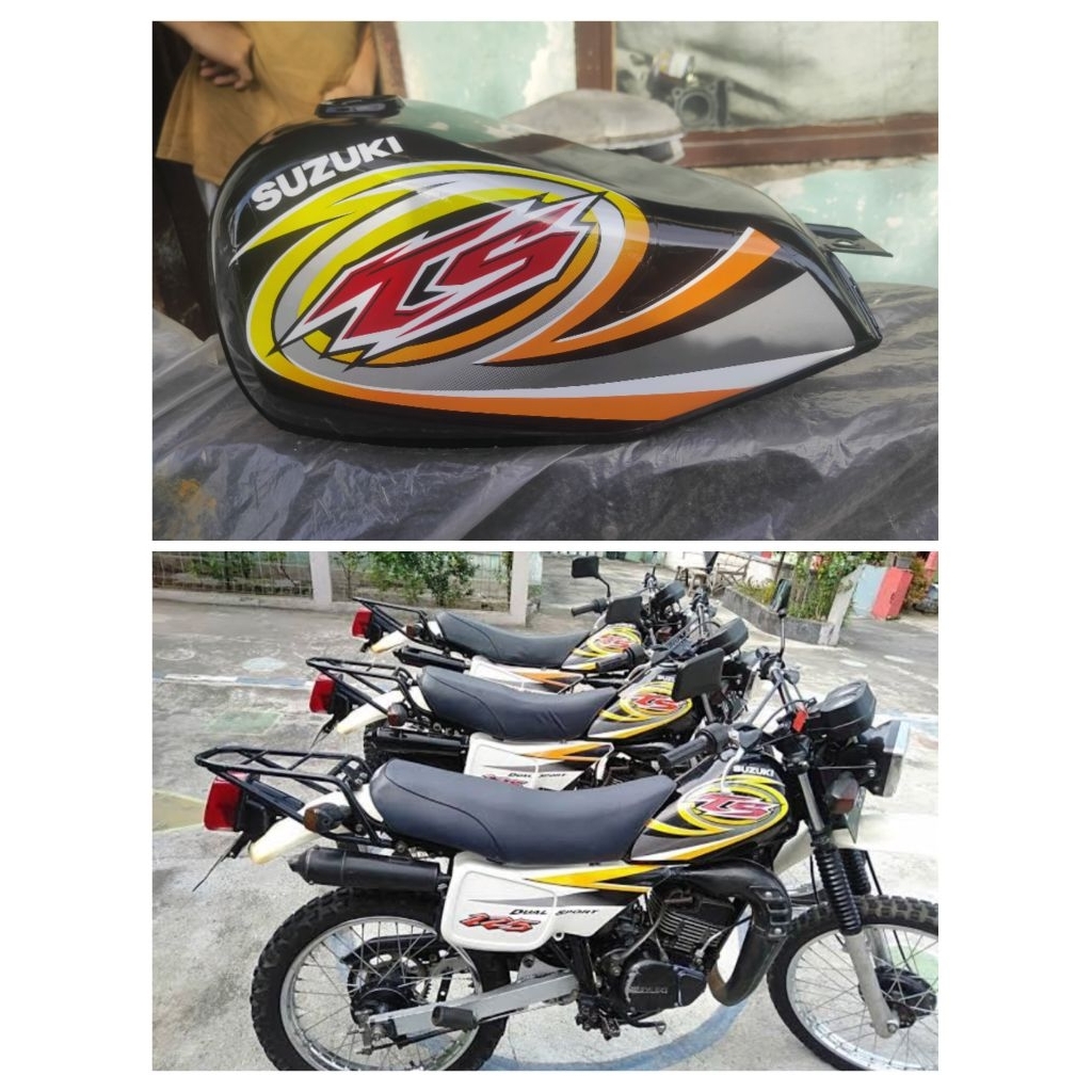 Tangki Trail Classic Model Suzuki TS 125 Hitam Tangki Trail Vintage Suzuki TS Jadul Trail