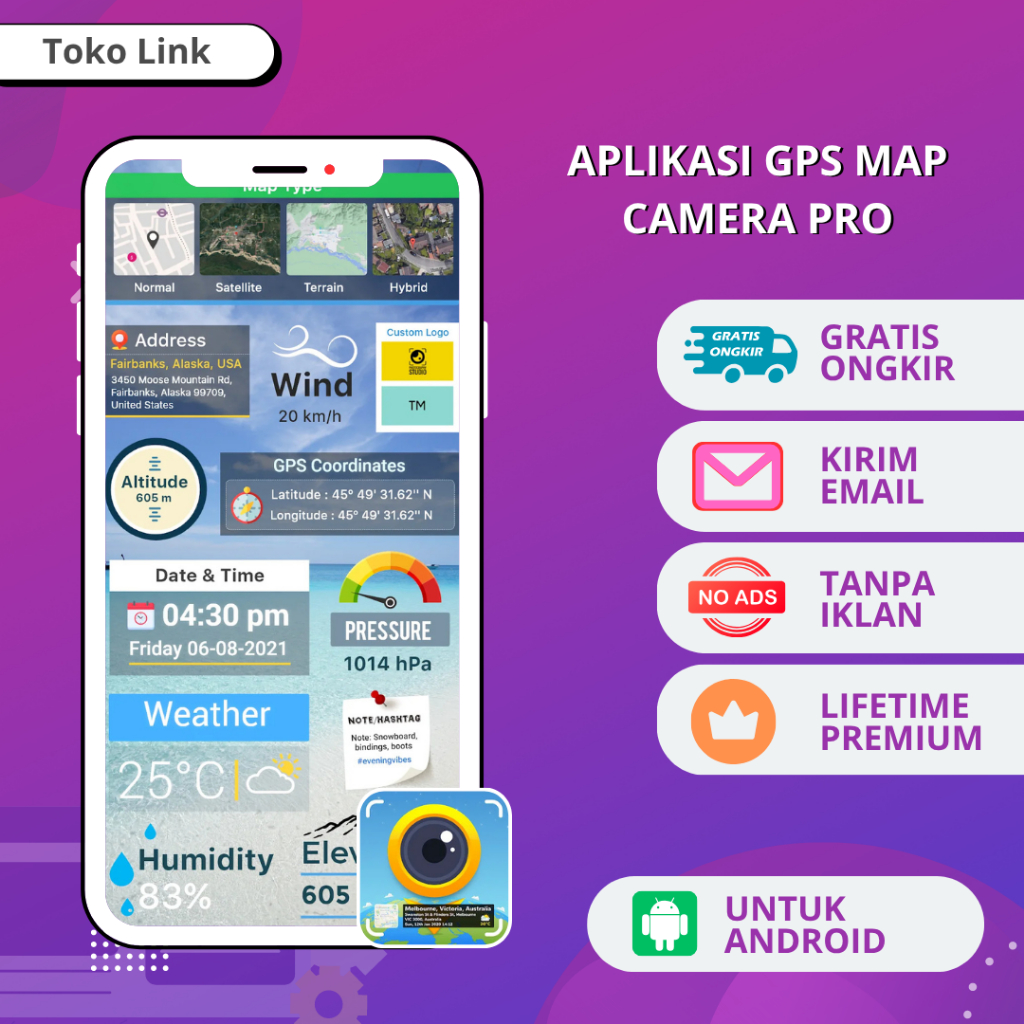 Aplikasi GPS Map Camera Pro Lifetime