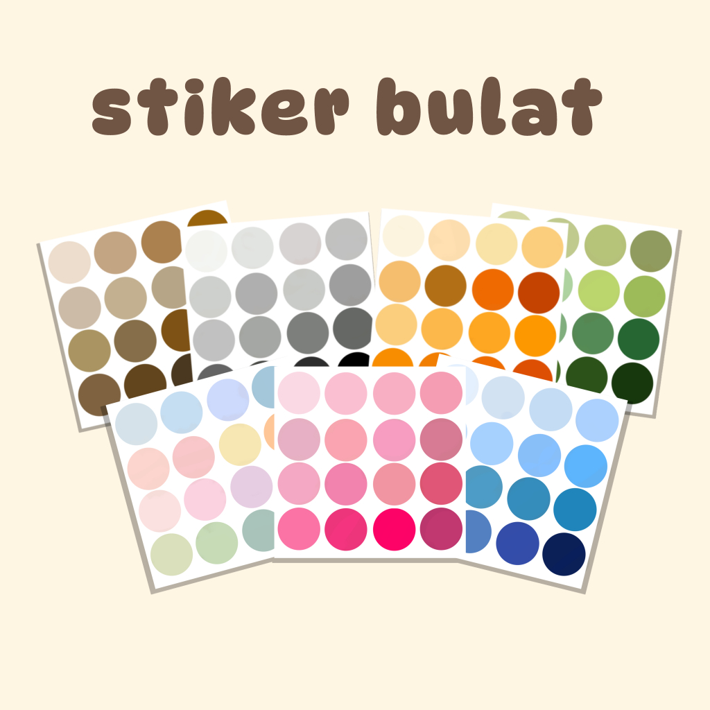 

Stiker dot bulat, sticker scrapbook journal planner, stiker bulat warna warni lucu dan aesthetic