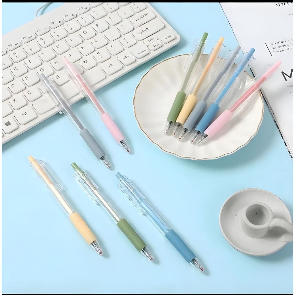 

Pulpen Cetekan Transparant Pastel Polos Pena Gel 0.5mm Tinta Hitam Alat Tulis Sekolah Kantor / Pen Warna Warni Bolpoint Polos