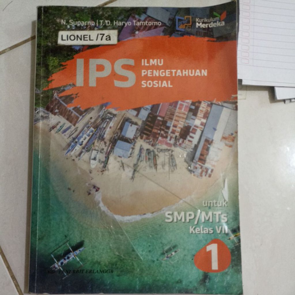 buku bekas ips kelas 1 smp erlangga kelas 7