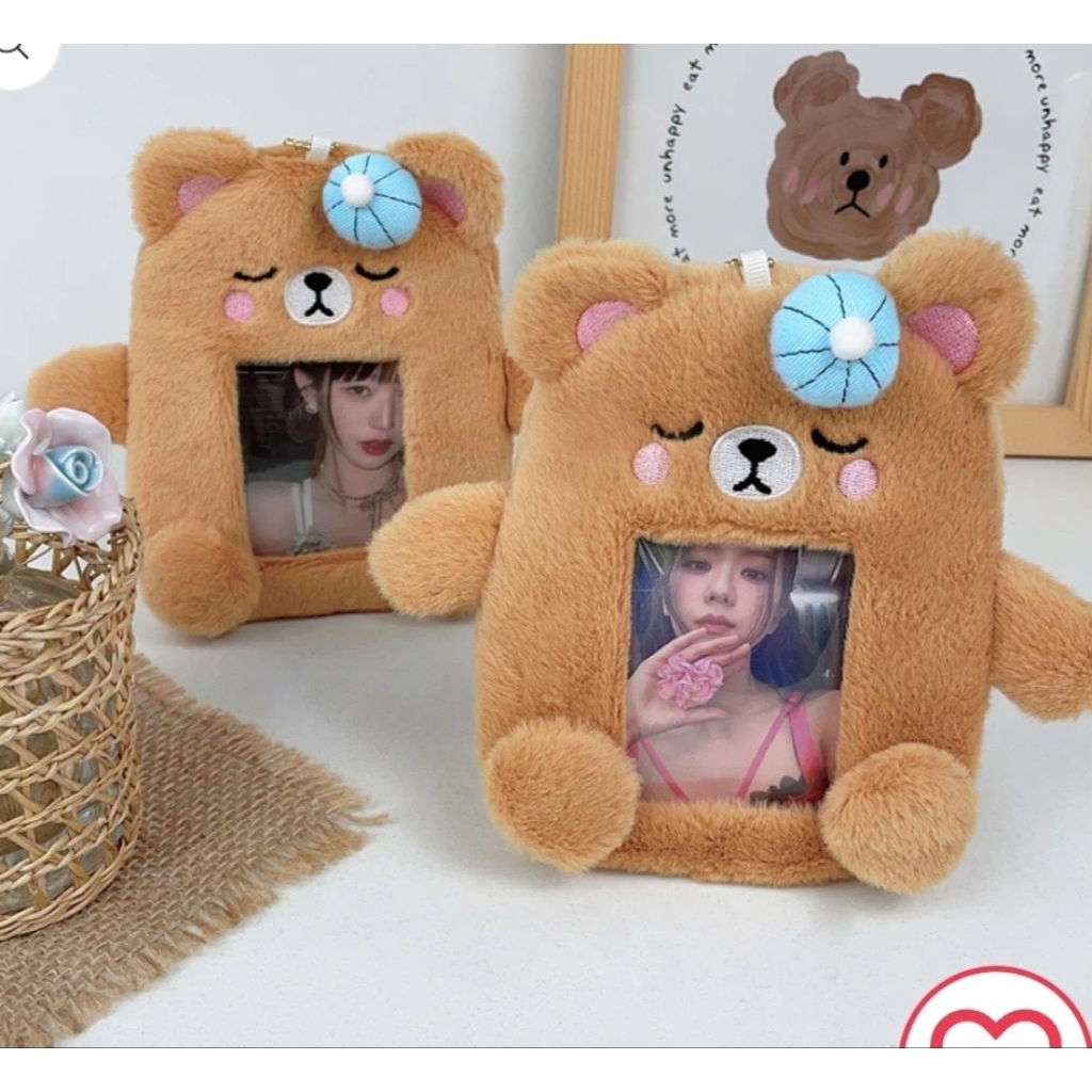 

Plush Photocard Case Photo Card Holder Boneka Gantungan Kunci ID Card Keychain Bear KCO4395