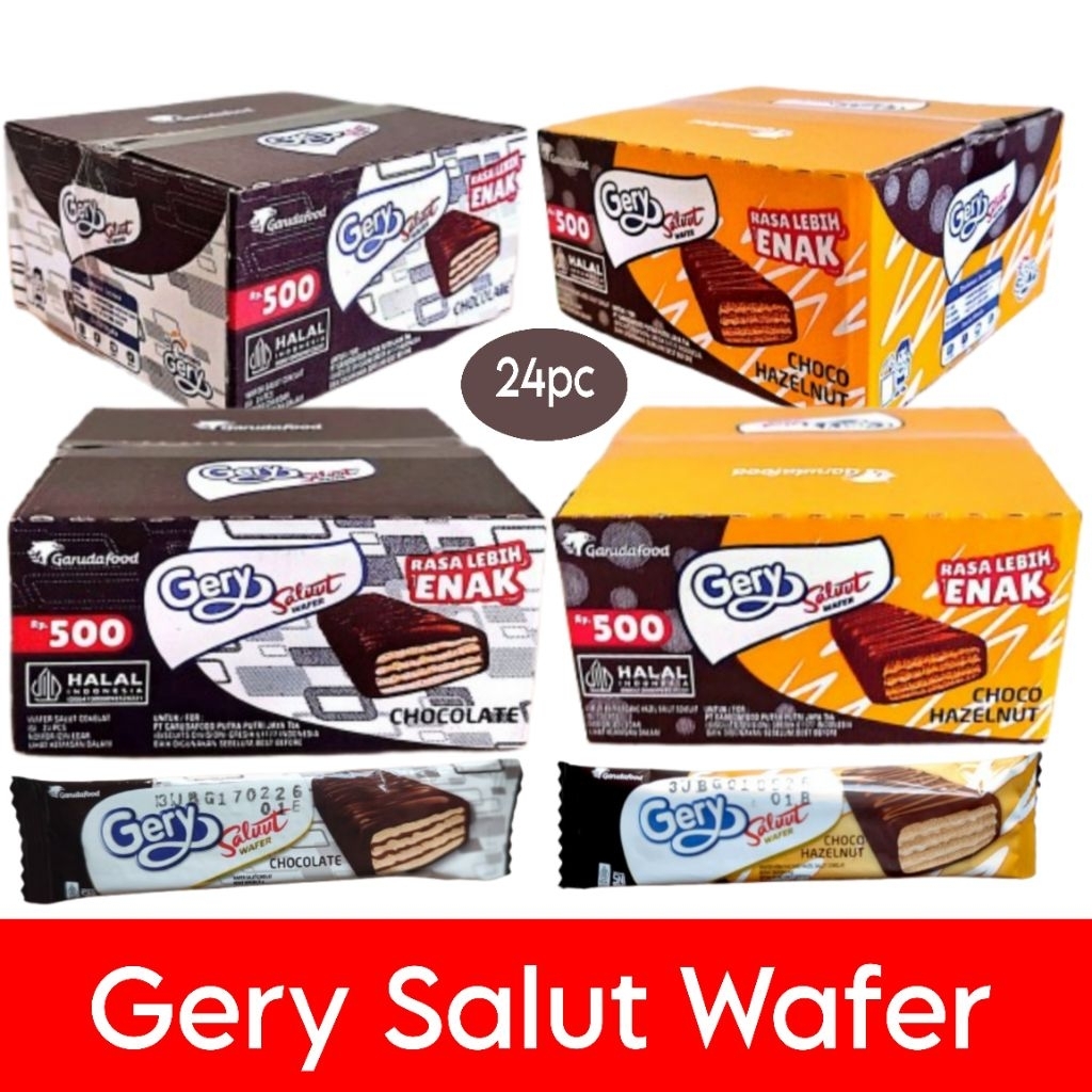 

Gery Salut Wafer Hazelnut / coklat isi 24pc / kotak