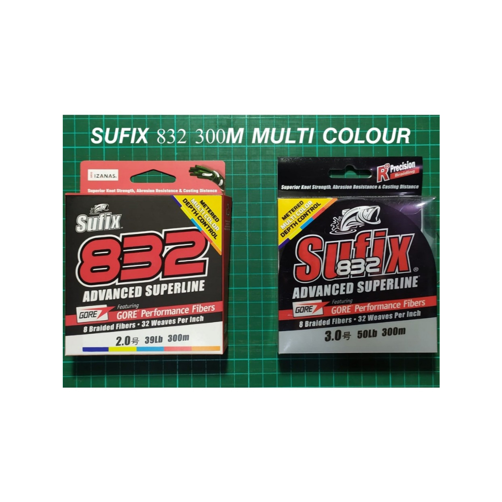 LINE / SENAR / KENUR PE SUFIX 832 300Meter MULTI COLOUR