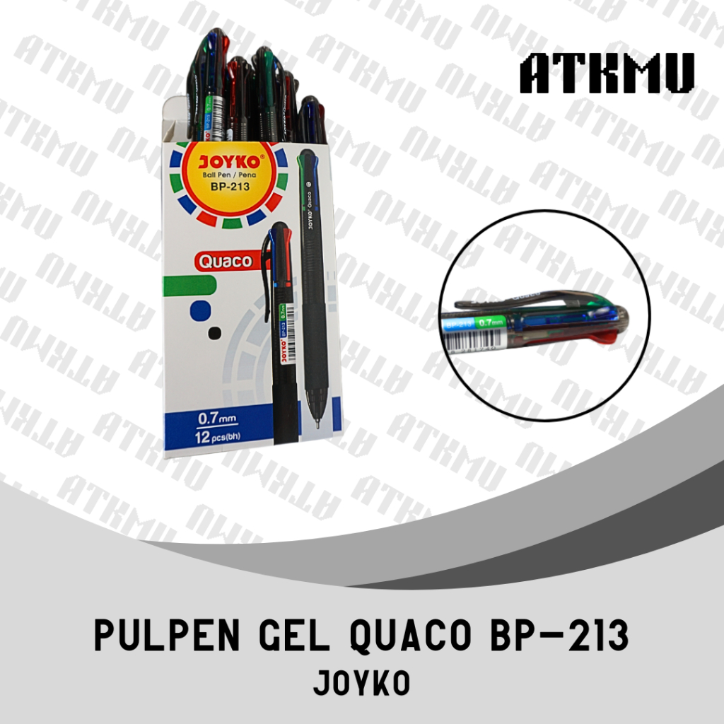

Joyko Pulpen Quaco 0.7mm BP-213 4 Colours [Pack] Isi 12 Pcs