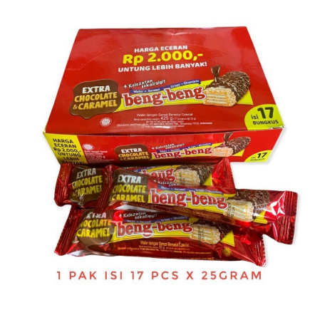 

WAFER COKELAT BENG-BENG BOX ISI 17 PCS 22G COKLAT BENGBENG WAFER CHOCOLATE