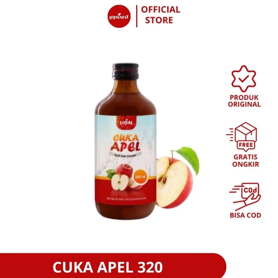 

Cuka Apel Loyalnest Organik Original with Mother 320mL - Apple Cider Vinegar untuk Diet & Kesehatan