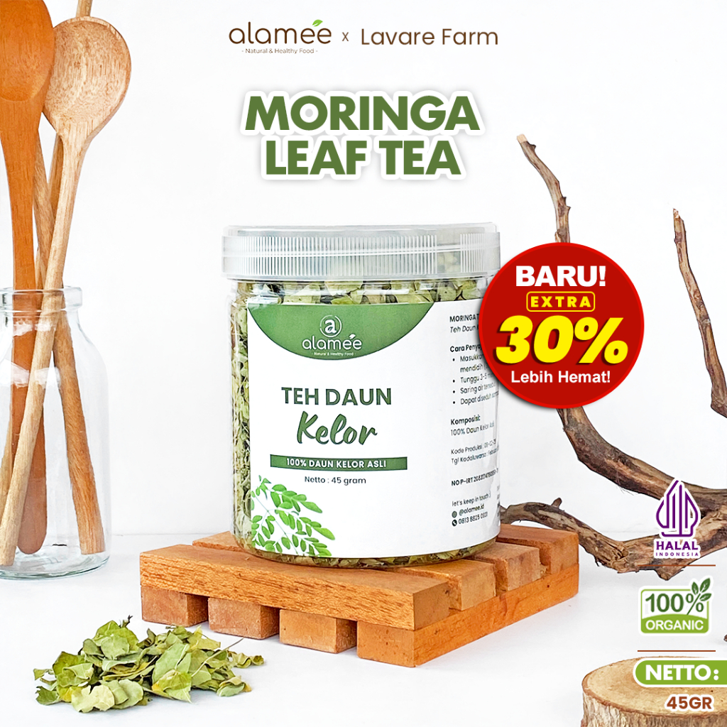 

ALAMEE Teh Daun Kelor Moringa Tea Herbal Alami Flower Asli Kering Organik 45gr BUMA