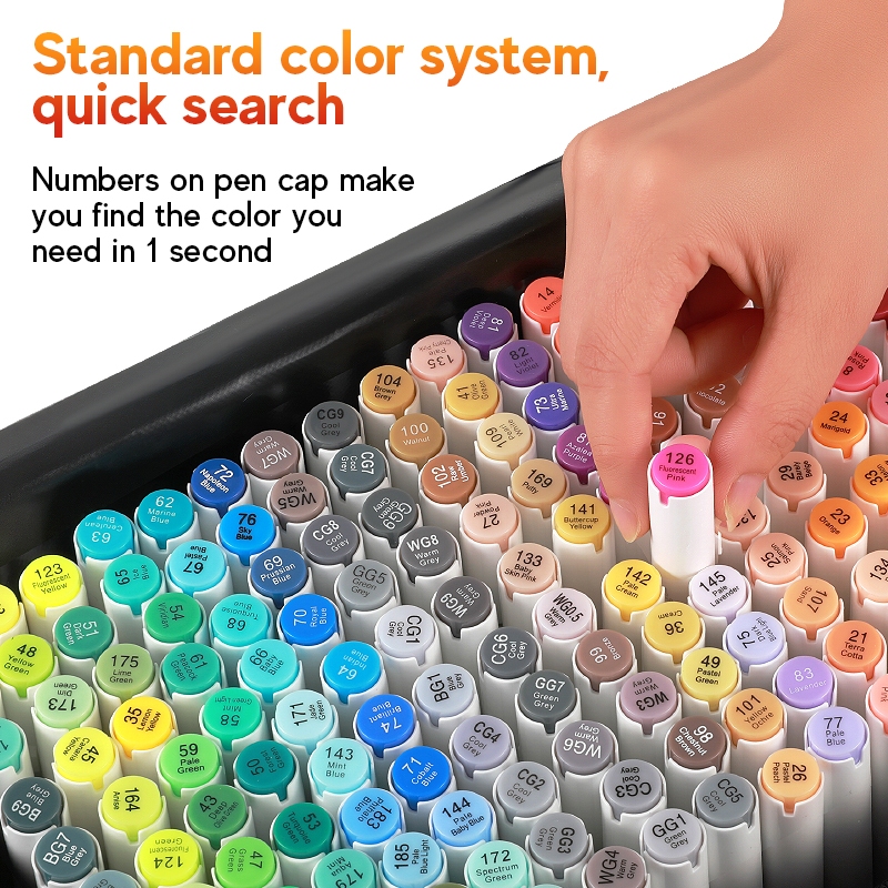 MW&Chenrui Spidol Marker Spidol Warna Dualtipujung brush+ujung broadArt Marker Set Ohuhu Marker