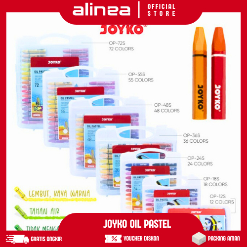 

harga spesial - crayon oil pastel joyko 1 set warna