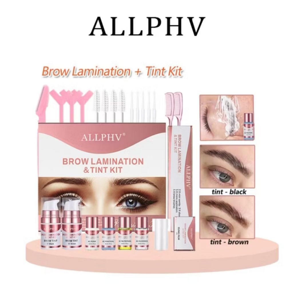 ALLPHV Brow Lamination & Tint Kit -Brow lift/Brow Bomber Kit - Tint Hitam Dan coklat
