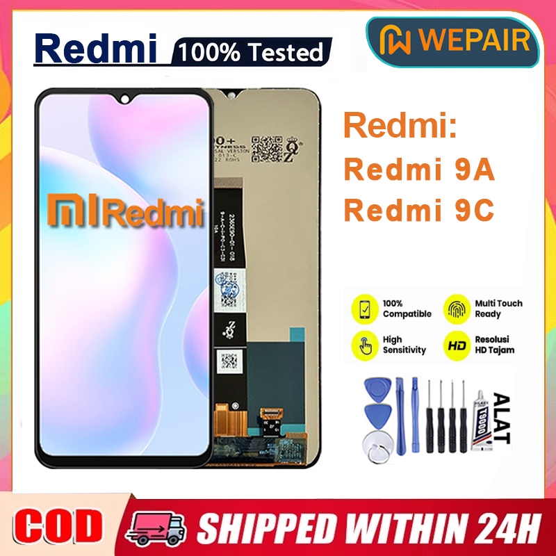 【ORIGINAL】WEPAIR LCD Touchscreen Redmi 9A/Redmi 9C Touchscreen Fullset Asli Crown Murah Ori Compatib