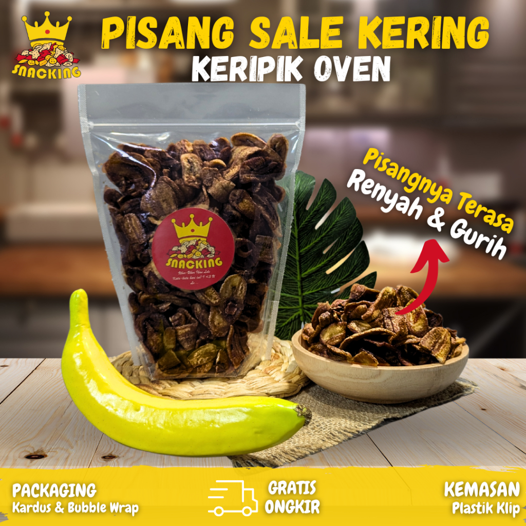 

Keripik Pisang Sale Kering Crispy Manis Oven Makanan Ringan Cemilan Snack Kiloan 250gram 150gram