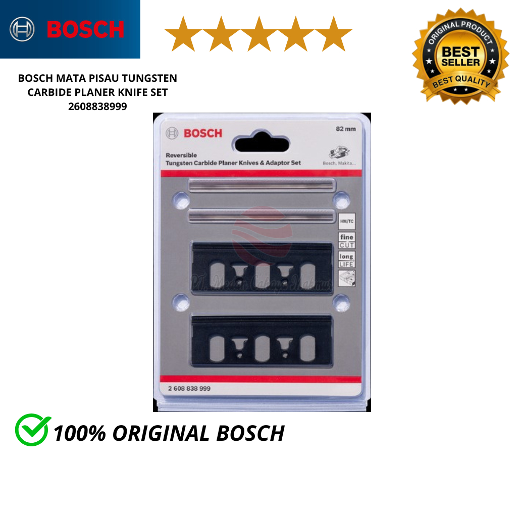 Bosch Mata Pisau Serut Ketam Tungsten Carbide Planer knives & Adapter set