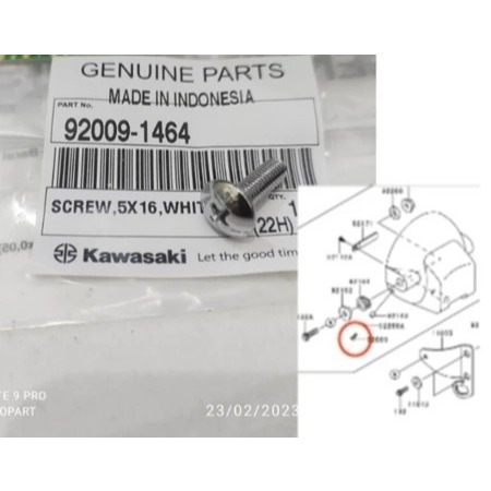 Baut Reflektor batok lampu bulat kawasaki ninja ss ninja r rr  5x16  KGP CROM 92009-1464 HITAM 92009