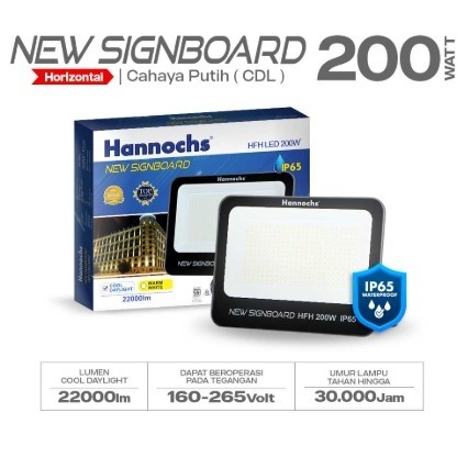 Lampu Sorot Hannochs 200W HFH IP65 / LED Sorot Hannoch New Signboard 200 Watt HFH IP65