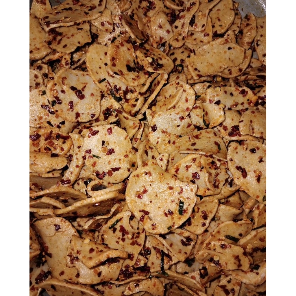 

Basreng Pedas daun Jeruk 250 gram Bumbu melimpah Cemilan pedas Viral Kekinian