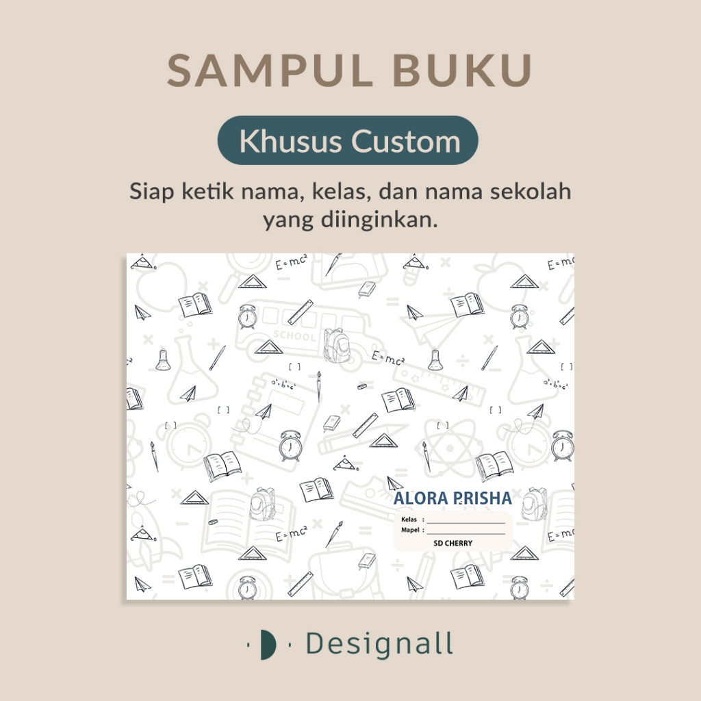 

(ISI 6 PCS) Designall Sampul Buku Custom Nama Aesthetic - Sampul Buku Motif - Sampul Buku Bigboss / Sidu - GD