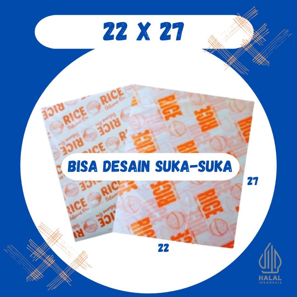 KERTAS NASI KFC 22x27 | Motif Logo | Foodgrade Paper | Paperwrap | Kertas Roti
